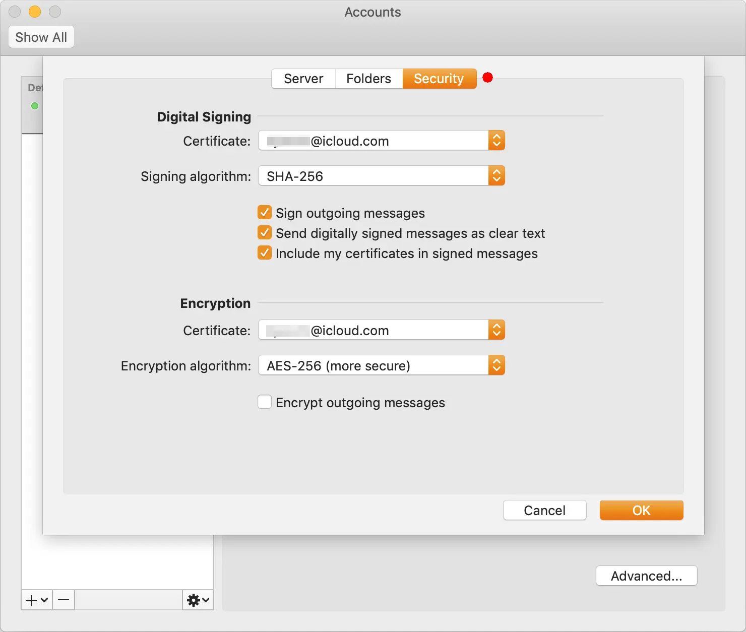 Impostazione dei certificati per l'apposizione della firma nell'applicazione Outlook