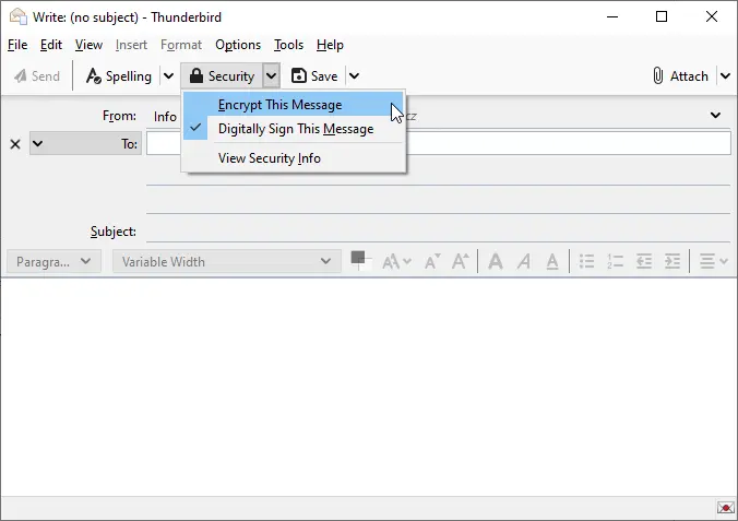 Impostazioni della firma dei messaggi in Thunderbird