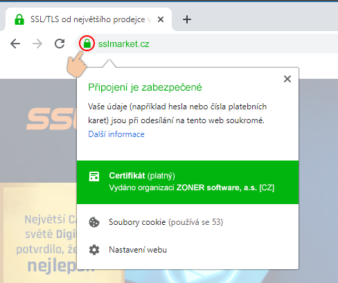 Visualizza il certificato EV nel browser Visualizza il certificato EV nel browser