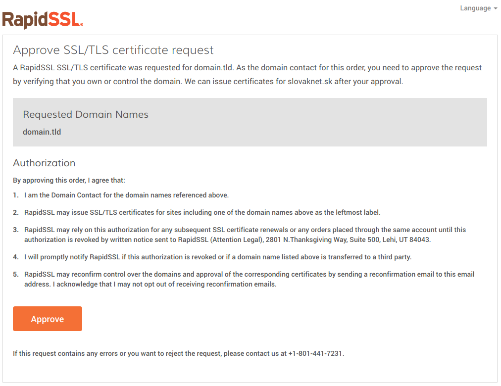 Visualizza una pagina web per confermare l'autenticazione del certificato SSL/TLS (GeoTrust)