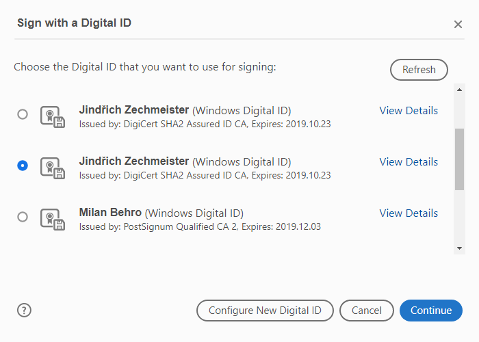 Apposizione della firma in Adobe Reader