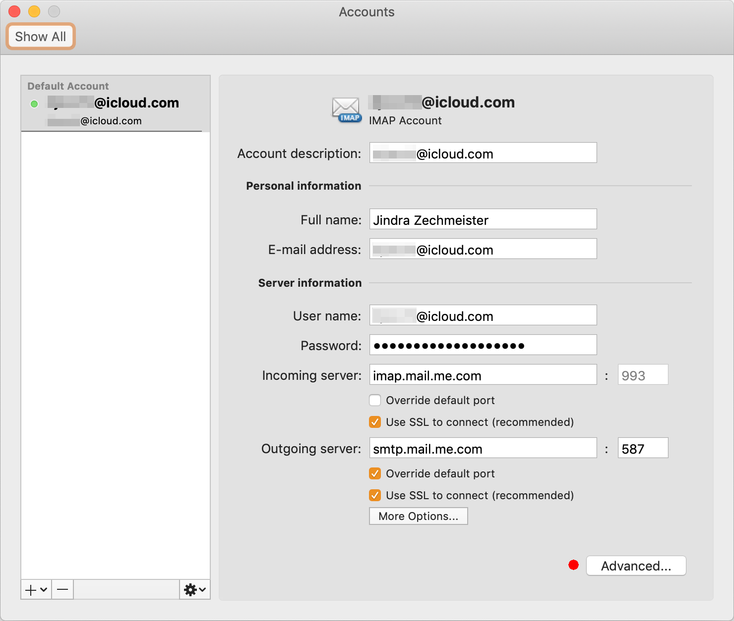 Impostazione dell'applicazione Outlook