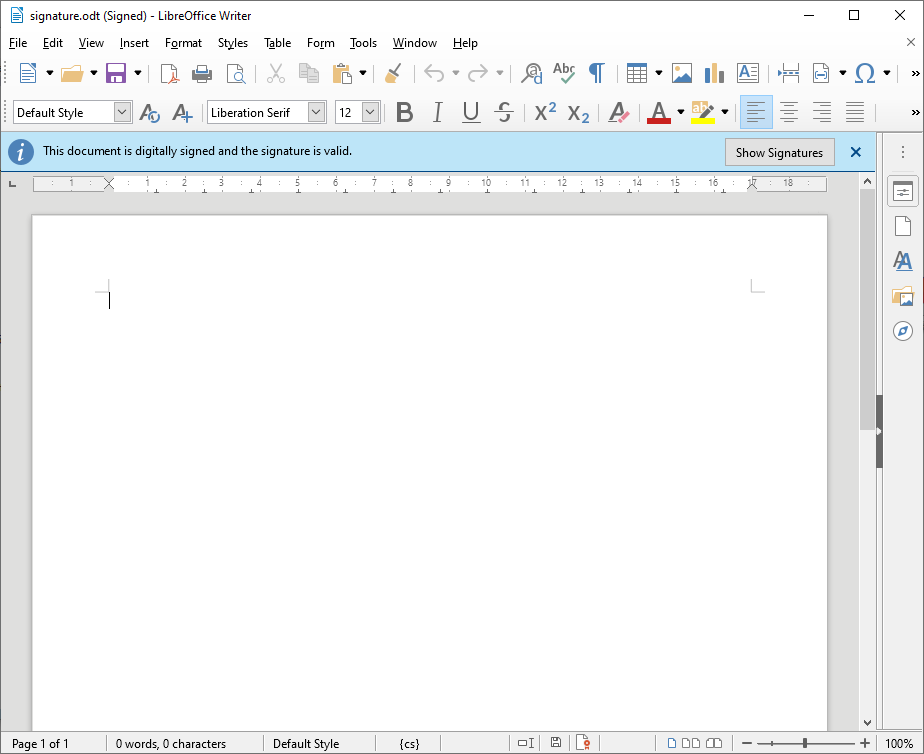 Firma in Open/LibreOffice
