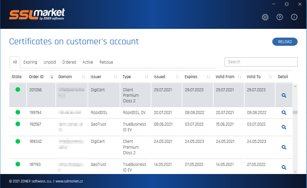 L'applicazione SSLmarket per Windows 