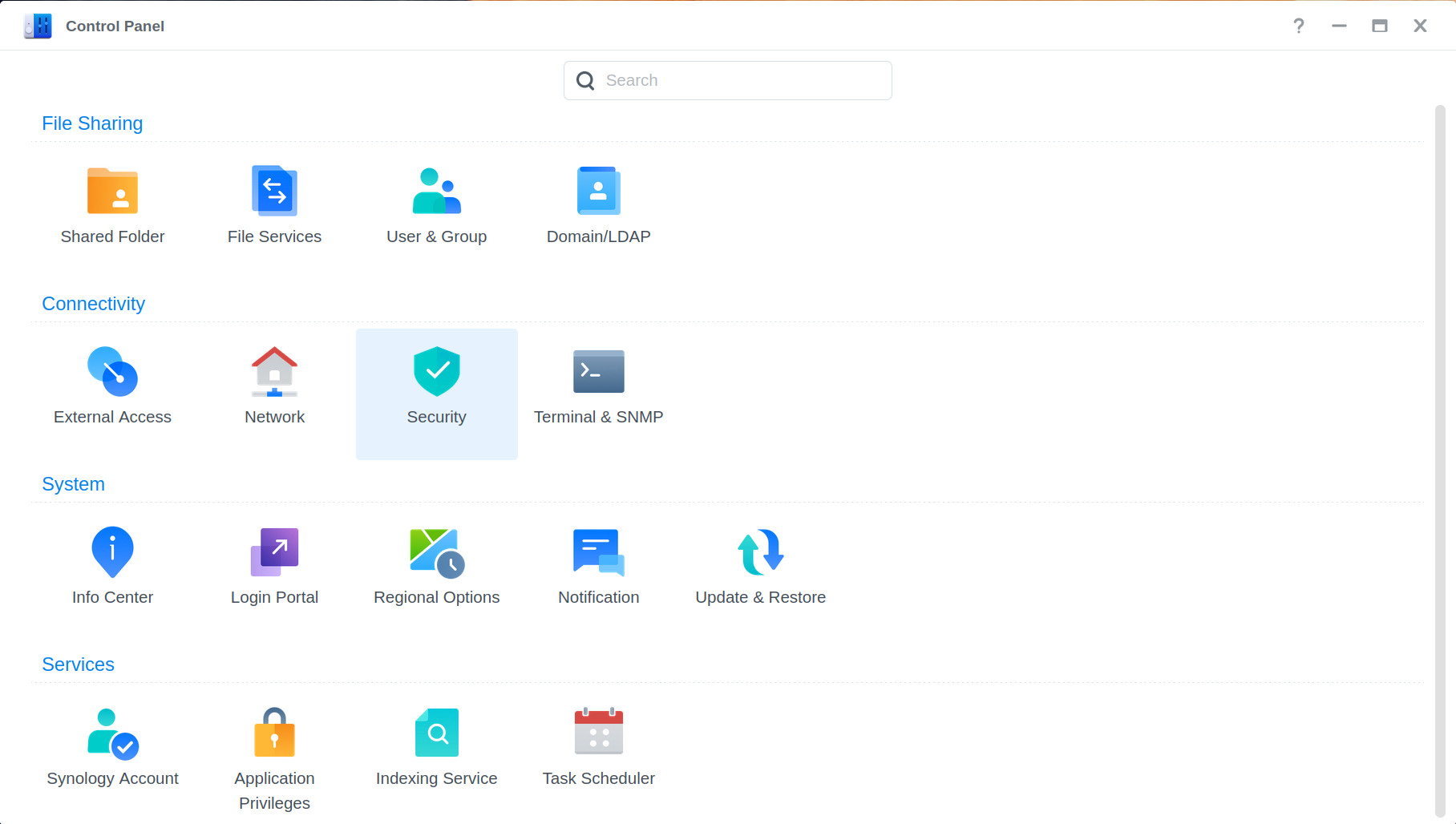 Apri il menu di sicurezza