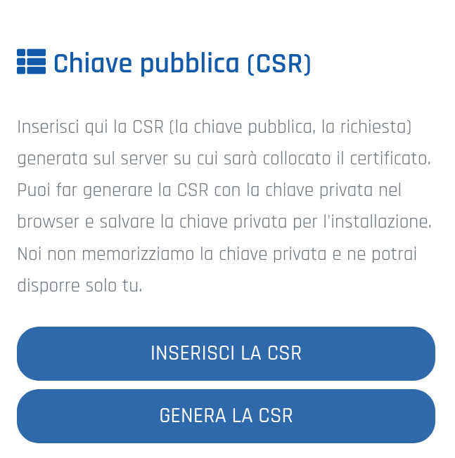 creazione di CSR nell'ordine