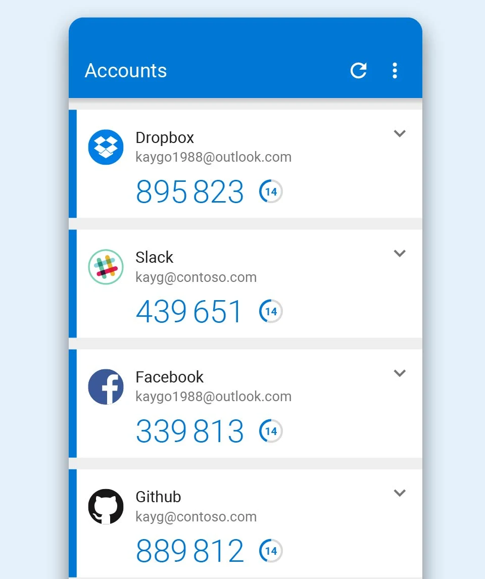 Codici OTP in Microsoft Authenticator